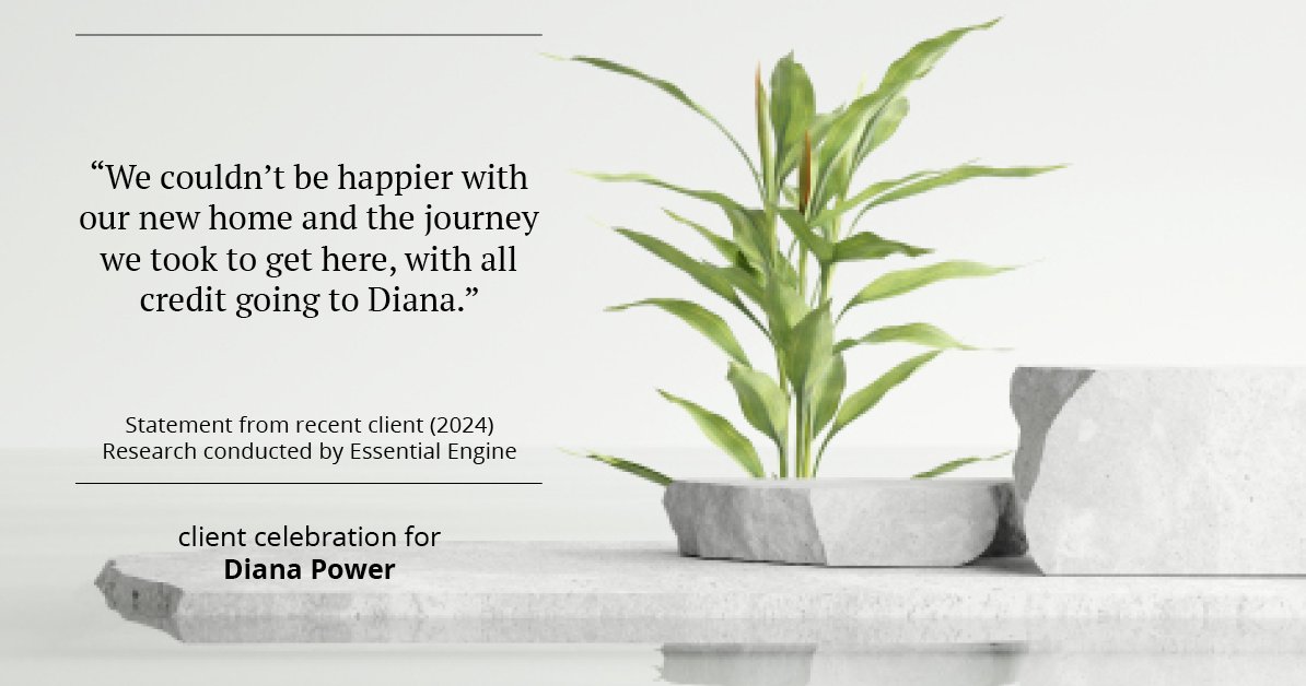 Testimonial for real estate agent Diana Power with Texas Power Real Estate in , : "We couldn't be happier with our new home and the journey we took to get here, with all credit going to Diana."