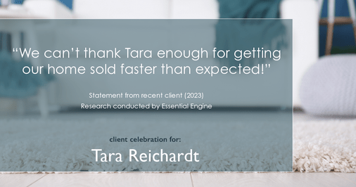Testimonial for real estate agent Tara Reichardt with Abbitt Realty Co. LLC in Hampton, VA: "We can't thank Tara enough for getting our home sold faster than expected!"