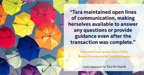 Testimonial for real estate agent Tara Reichardt with Abbitt Realty Co. LLC in Hampton, VA: "Tara maintained open lines of communication, making herselves available to answer any questions or provide guidance even after the transaction was complete."