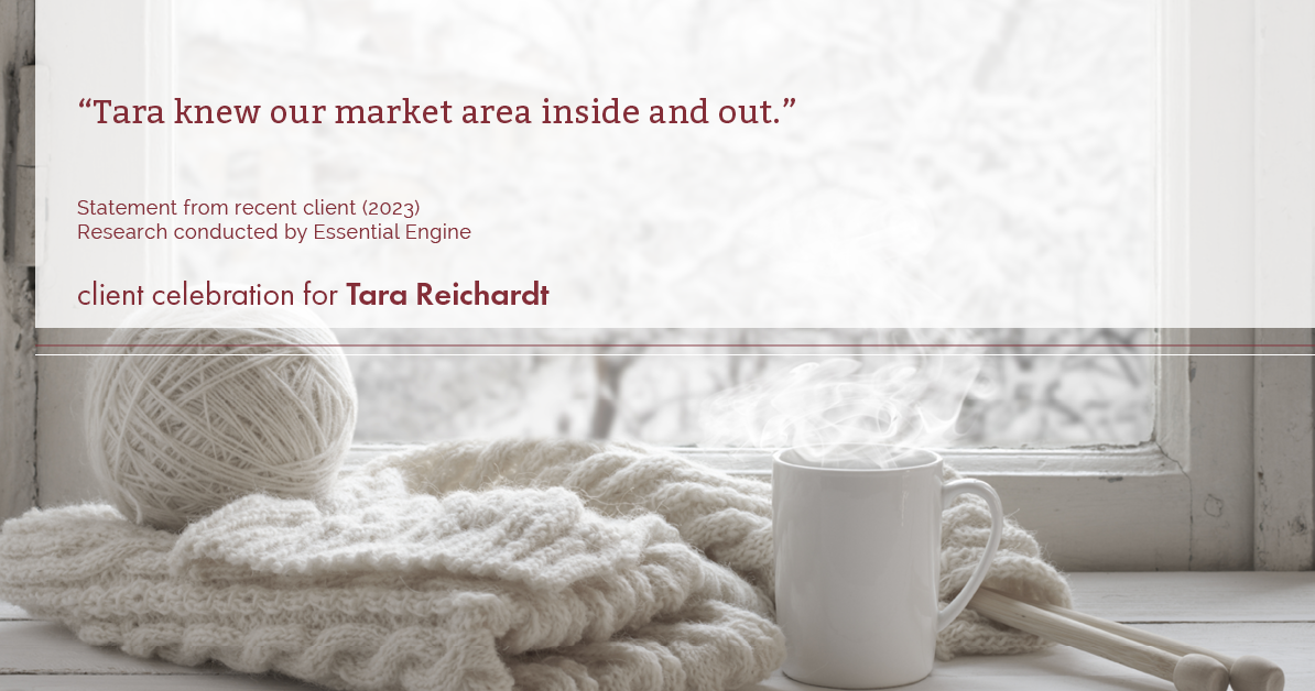 Testimonial for real estate agent Tara Reichardt with Abbitt Realty Co. LLC in Hampton, VA: "Tara knew our market area inside and out."