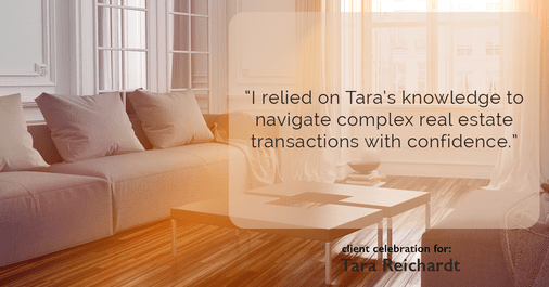 Testimonial for real estate agent Tara Reichardt with Abbitt Realty Co. LLC in Hampton, VA: "I relied on Tara's knowledge to navigate complex real estate transactions with confidence."