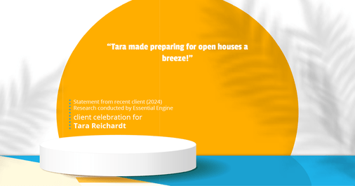 Testimonial for real estate agent Tara Reichardt with Abbitt Realty Co. LLC in Hampton, VA: "Tara made preparing for open houses a breeze!"