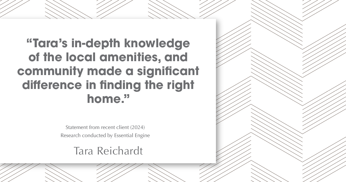Testimonial for real estate agent Tara Reichardt with Abbitt Realty Co. LLC in Hampton, VA: "Tara's in-depth knowledge of the local amenities, and community made a significant difference in finding the right home."