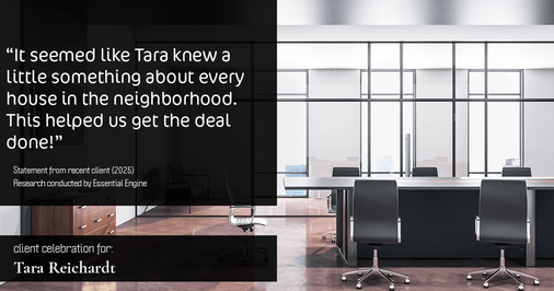 Testimonial for real estate agent Tara Reichardt with Abbitt Realty Co. LLC in Hampton, VA: "It seemed like Tara knew a little something about every house in the neighborhood. This helped us get the deal done!"