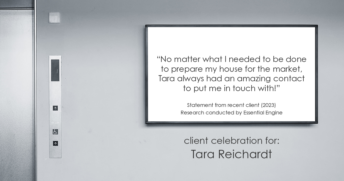 Testimonial for real estate agent Tara Reichardt with Abbitt Realty Co. LLC in Hampton, VA: "No matter what I needed to be done to prepare my house for the market, Tara always had an amazing contact to put me in touch with!"