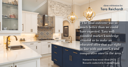 Testimonial for real estate agent Tara Reichardt with Abbitt Realty Co. LLC in Hampton, VA: "The final outcome was so much better than we could have expected. Tara well-rounded market knowledge situated us to make an educated offer that was right in line with our market and comparative ones in the area."