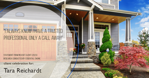 Testimonial for real estate agent Tara Reichardt with Abbitt Realty Co. LLC in Hampton, VA: "I always know I have a trusted professional only a call away!"