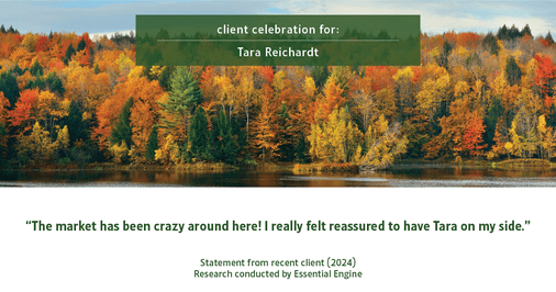 Testimonial for real estate agent Tara Reichardt with Abbitt Realty Co. LLC in Hampton, VA: "The market has been crazy around here! I really felt reassured to have Tara on my side."