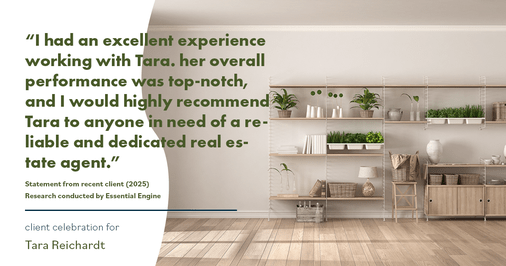 Testimonial for real estate agent Tara Reichardt with Abbitt Realty Co. LLC in Hampton, VA: "I had an excellent experience working with Tara. her overall performance was top-notch, and I would highly recommend Tara to anyone in need of a reliable and dedicated real estate agent."