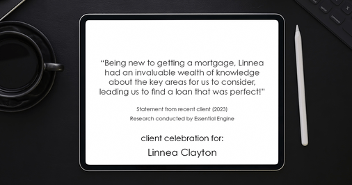 Testimonial for mortgage professional Linnea Clayton with Paragon Mortgage Services, Inc in Denver, CO: "Being new to getting a mortgage, Linnea had an invaluable wealth of knowledge about the key areas for us to consider, leading us to find a loan that was perfect!"