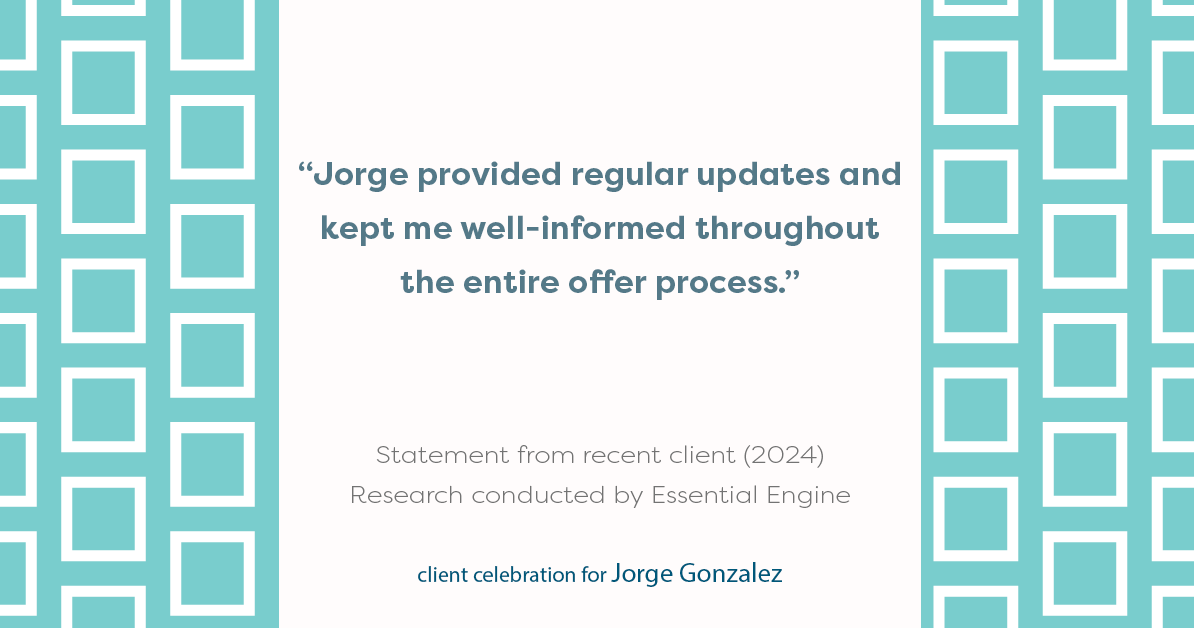 Testimonial for real estate agent Jorge Gonzalez with Coldwell Banker Denver Central in Denver, CO: "Jorge provided regular updates and kept me well-informed throughout the entire offer process."