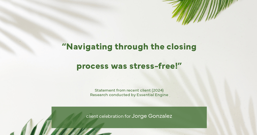 Testimonial for real estate agent Jorge Gonzalez with Coldwell Banker Denver Central in Denver, CO: "Navigating through the closing process was stress-free!"