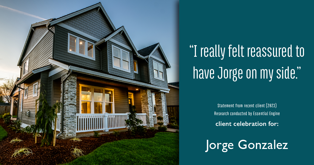 Testimonial for real estate agent Jorge Gonzalez with Coldwell Banker Denver Central in Denver, CO: "I really felt reassured to have Jorge on my side."