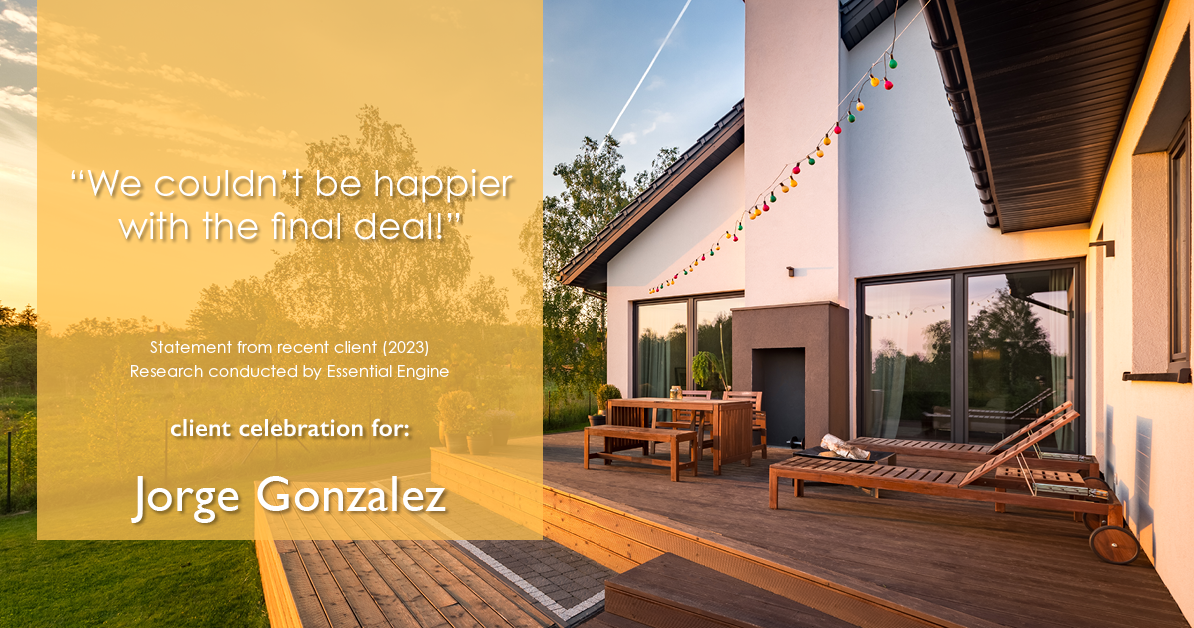 Testimonial for real estate agent Jorge Gonzalez with Coldwell Banker Denver Central in Denver, CO: "We couldn't be happier with the final deal!"