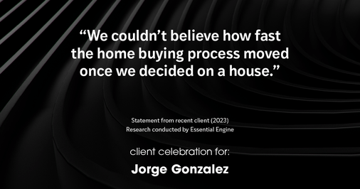Testimonial for real estate agent Jorge Gonzalez with Coldwell Banker Denver Central in Denver, CO: "We couldn't believe how fast the home buying process moved once we decided on a house."