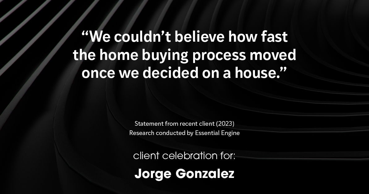 Testimonial for real estate agent Jorge Gonzalez with Coldwell Banker Denver Central in Denver, CO: "We couldn't believe how fast the home buying process moved once we decided on a house."