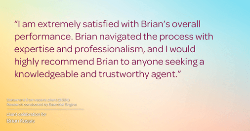 Testimonial for real estate agent Brian Kassis with RE/MAX GOLD in Sacramento, CA: "I am extremely satisfied with Brian's overall performance. Brian navigated the process with expertise and professionalism, and I would highly recommend Brian to anyone seeking a knowledgeable and trustworthy agent."