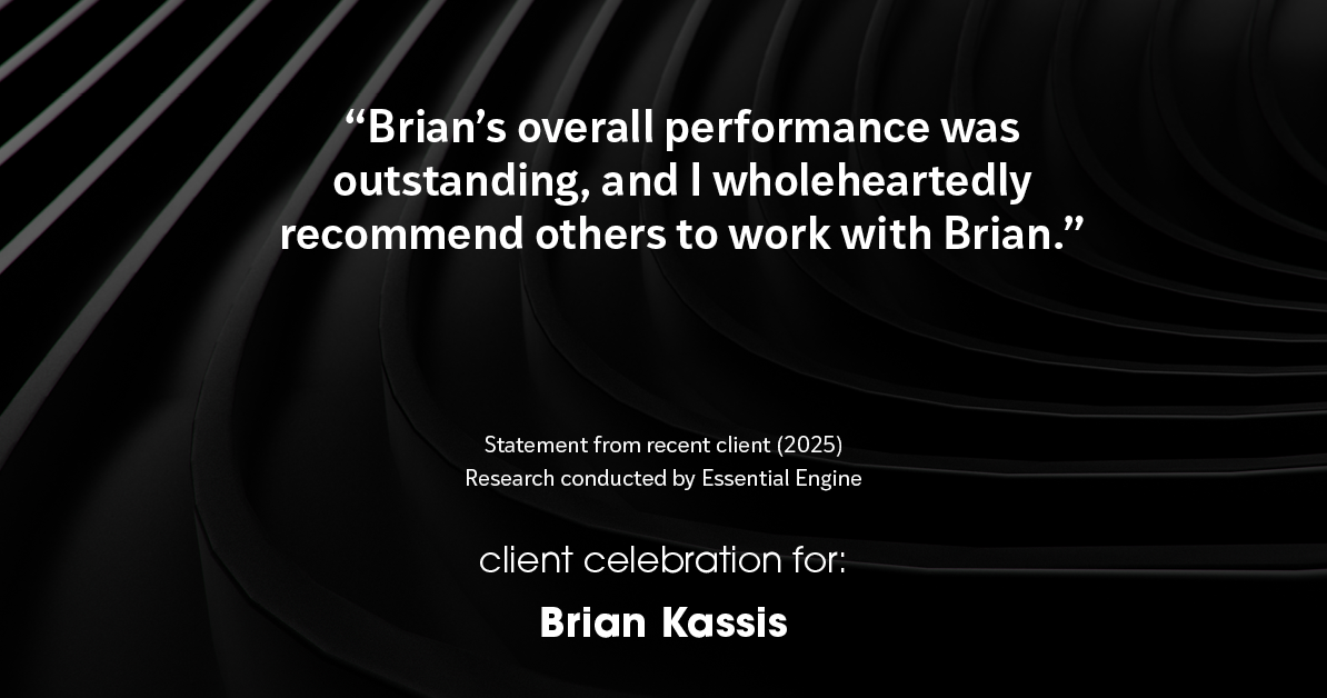 Testimonial for real estate agent Brian Kassis with RE/MAX GOLD in Sacramento, CA: "Brian's overall performance was outstanding, and I wholeheartedly recommend others to work with Brian."