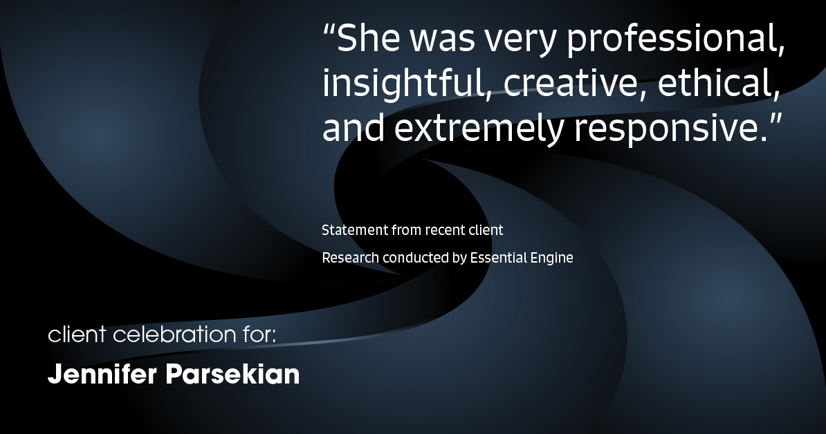 Testimonial for real estate agent Jennifer Parsekian with KW Village Square Realty in Ridgewood, New Jersey: “She was very professional, insightful, creative, ethical, and extremely responsive.”