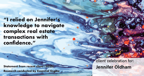Testimonial for real estate agent Jennifer Parsekian with KW Village Square Realty in Ridgewood, New Jersey: "I relied on Jennifer's knowledge to navigate complex real estate transactions with confidence."