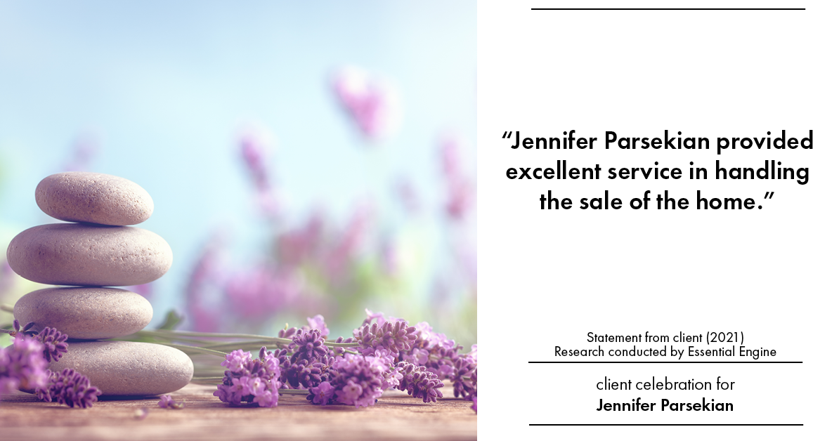 Testimonial for real estate agent Jennifer Parsekian with KW Village Square Realty in Ridgewood, New Jersey: “Jennifer Parsekian provided excellent service in handling the sale of the home.”