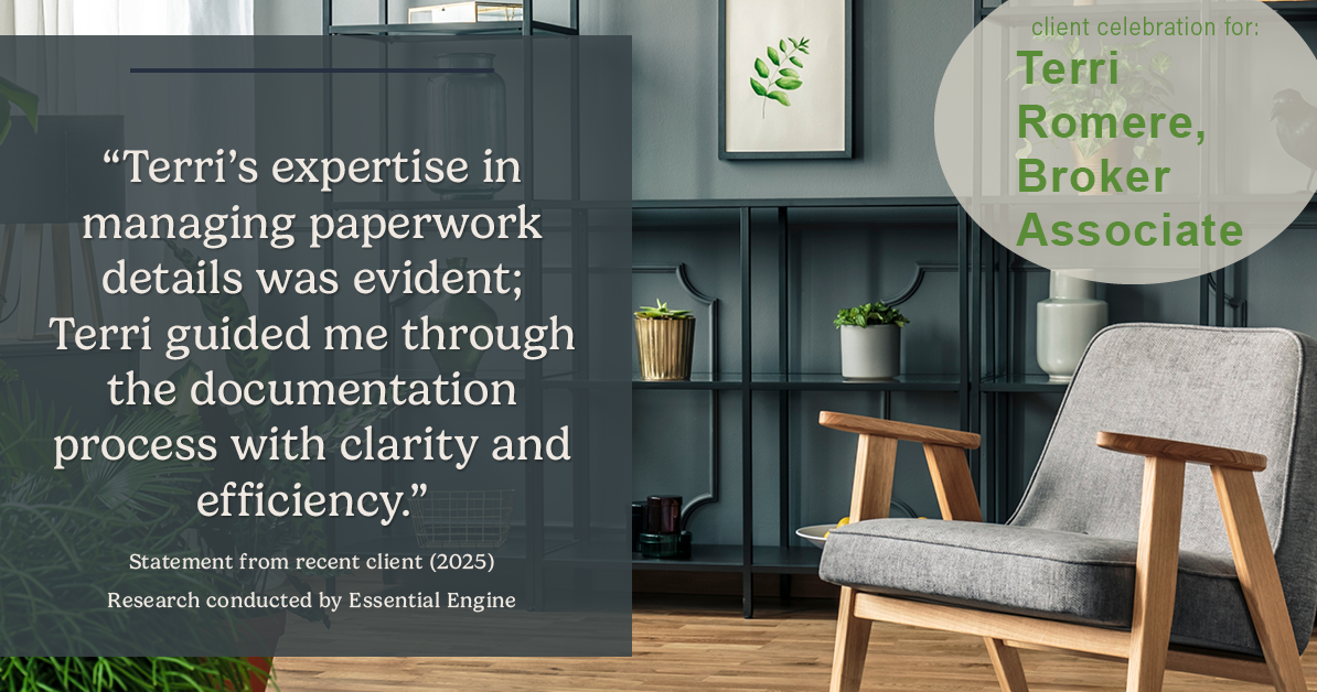Testimonial for real estate agent Terri Romere, Broker Associate with Powered by kw-LONESTAR Realty in Cedar Park, TX: "Terri's expertise in managing paperwork details was evident; Terri guided me through the documentation process with clarity and efficiency."