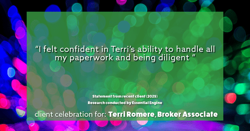 Testimonial for real estate agent Terri Romere, Broker Associate with Powered by kw-LONESTAR Realty in Cedar Park, TX: "I felt confident in Terri's ability to handle all my paperwork and being diligent "