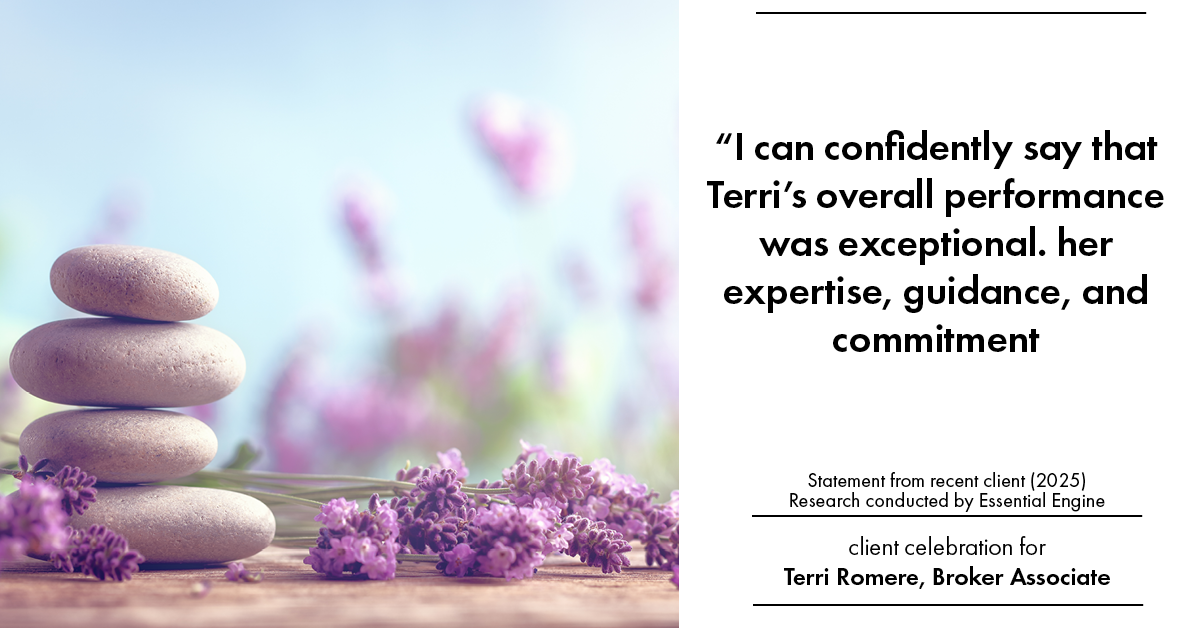 Testimonial for real estate agent Terri Romere, Broker Associate with Powered by kw-LONESTAR Realty in Cedar Park, TX: "I can confidently say that Terri's overall performance was exceptional. her expertise, guidance, and commitment