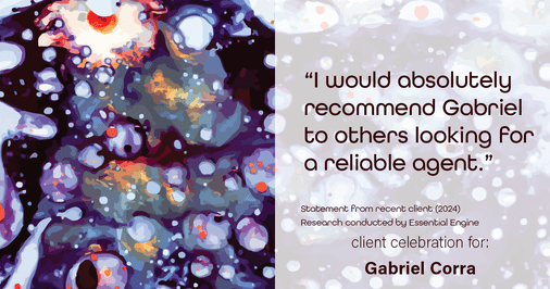 Testimonial for real estate agent Gabriel Corra with Exlence Realty, LLC in Prosper, Texas: "I would absolutely recommend Gabriel to others looking for a reliable agent."