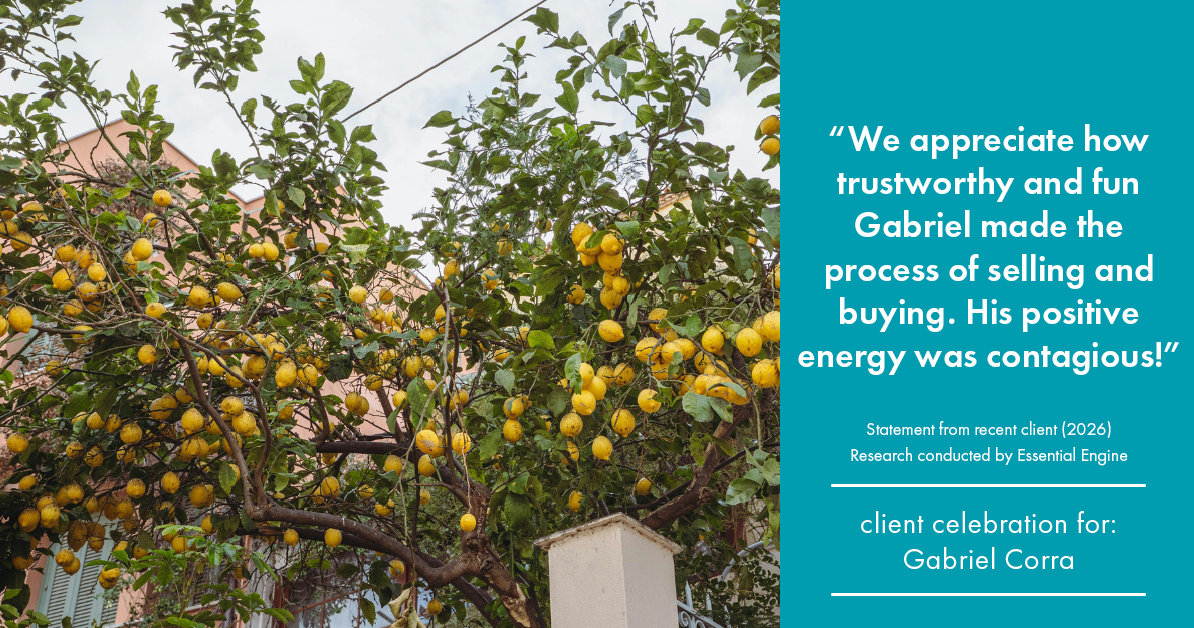 Testimonial for real estate agent Gabriel Corra with Exlence Realty, LLC in Prosper, Texas: "We appreciate how trustworthy and fun Gabriel made the process of selling and buying. His positive energy was contagious!"