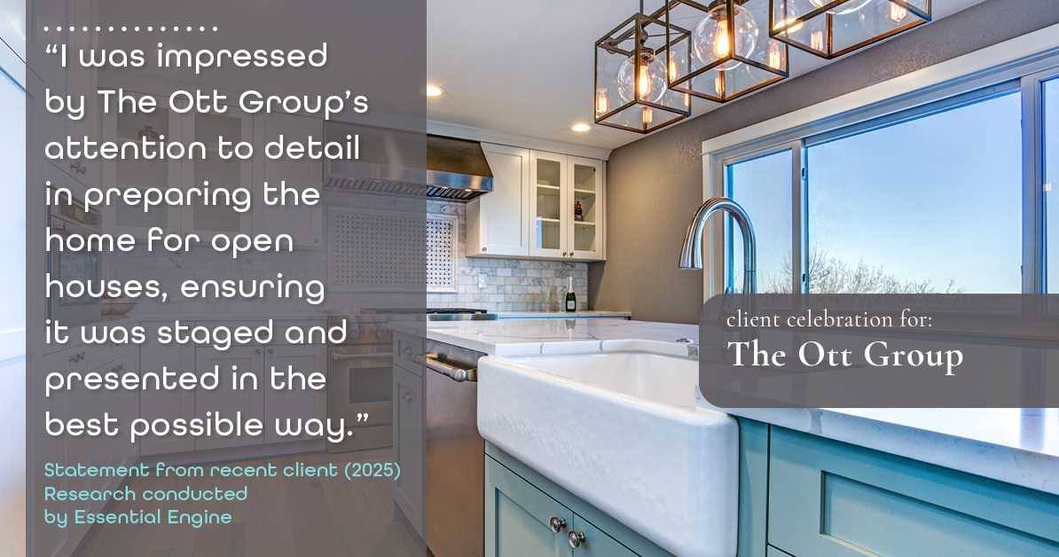 Testimonial for real estate agent The Ott Group with MORE Realty in Tigard, OR: "I was impressed by The Ott Group's attention to detail in preparing the home for open houses, ensuring it was staged and presented in the best possible way."