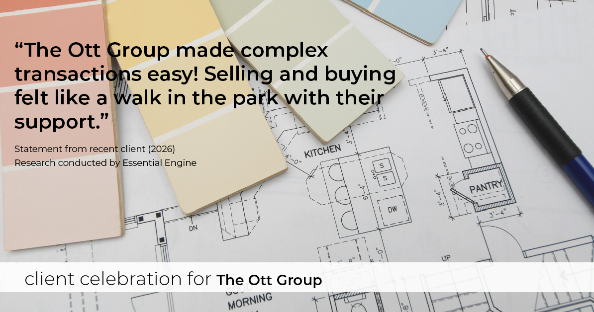 Testimonial for real estate agent The Ott Group with MORE Realty in Beaverton, OR: "The Ott Group made complex transactions easy! Selling and buying felt like a walk in the park with their support."