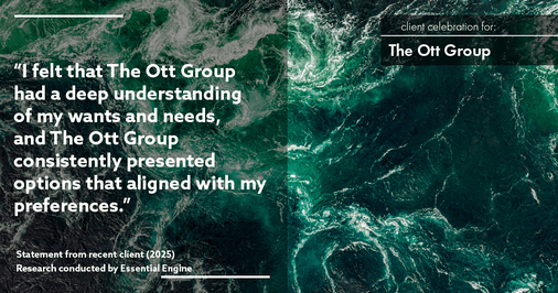 Testimonial for real estate agent The Ott Group with MORE Realty in Tigard, OR: "I felt that The Ott Group had a deep understanding of my wants and needs, and The Ott Group consistently presented options that aligned with my preferences."