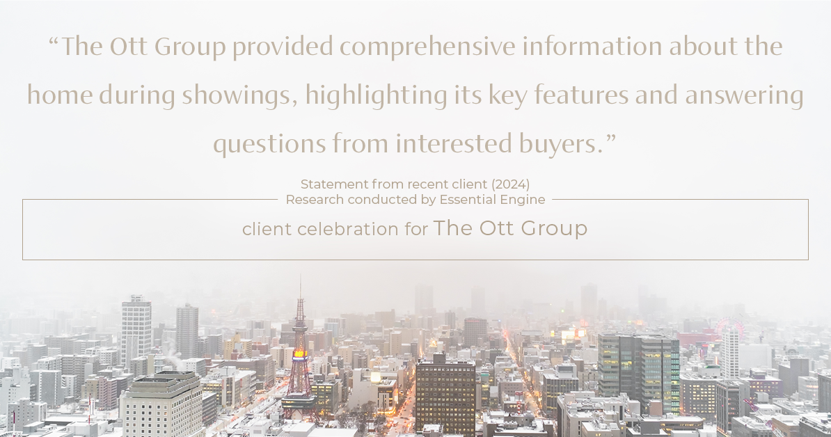 Testimonial for real estate agent The Ott Group with MORE Realty in Tigard, OR: "The Ott Group provided comprehensive information about the home during showings, highlighting its key features and answering questions from interested buyers."