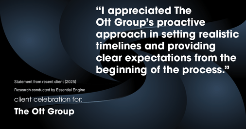 Testimonial for real estate agent The Ott Group with MORE Realty in Tigard, OR: "I appreciated The Ott Group's proactive approach in setting realistic timelines and providing clear expectations from the beginning of the process."