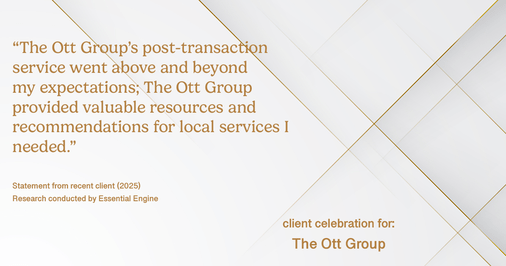 Testimonial for real estate agent The Ott Group with MORE Realty in Tigard, OR: "The Ott Group's post-transaction service went above and beyond my expectations; The Ott Group provided valuable resources and recommendations for local services I needed."