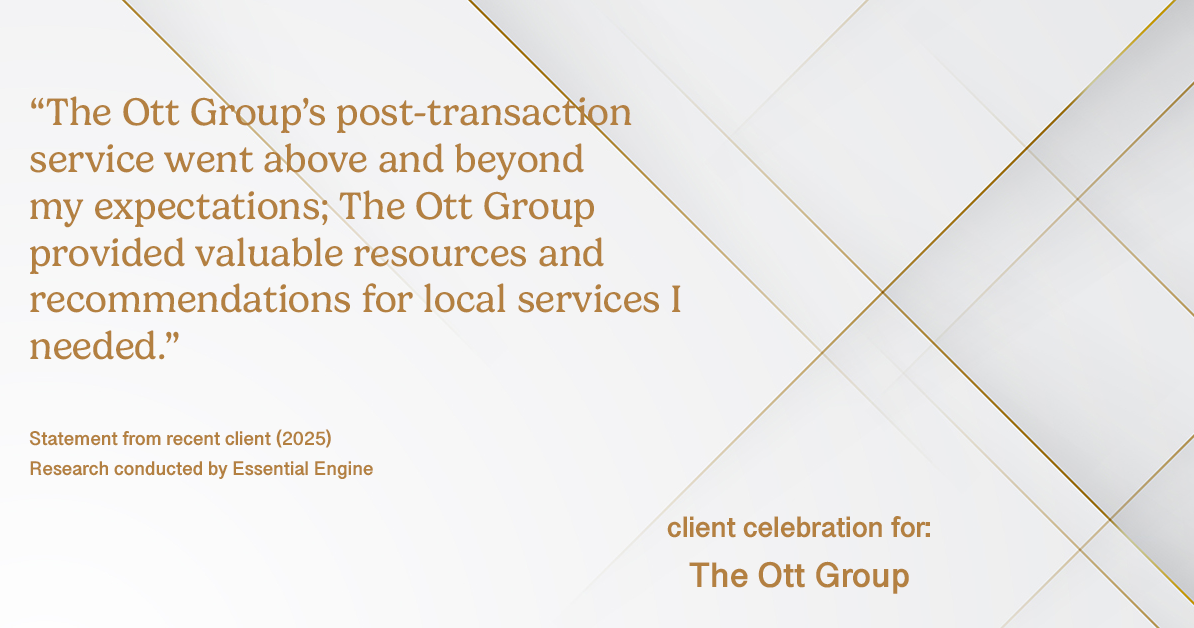 Testimonial for real estate agent The Ott Group with MORE Realty in Tigard, OR: "The Ott Group's post-transaction service went above and beyond my expectations; The Ott Group provided valuable resources and recommendations for local services I needed."