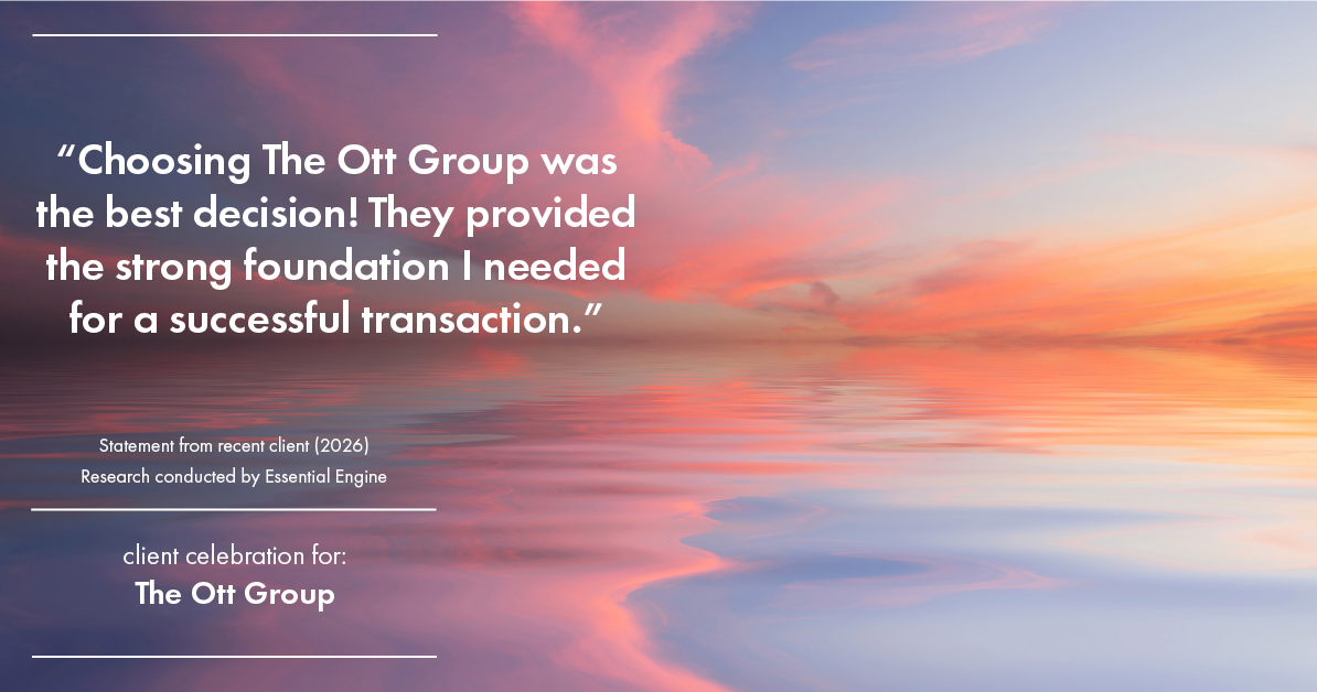Testimonial for real estate agent The Ott Group with MORE Realty in Beaverton, OR: "Choosing The Ott Group was the best decision! They provided the strong foundation I needed for a successful transaction."
