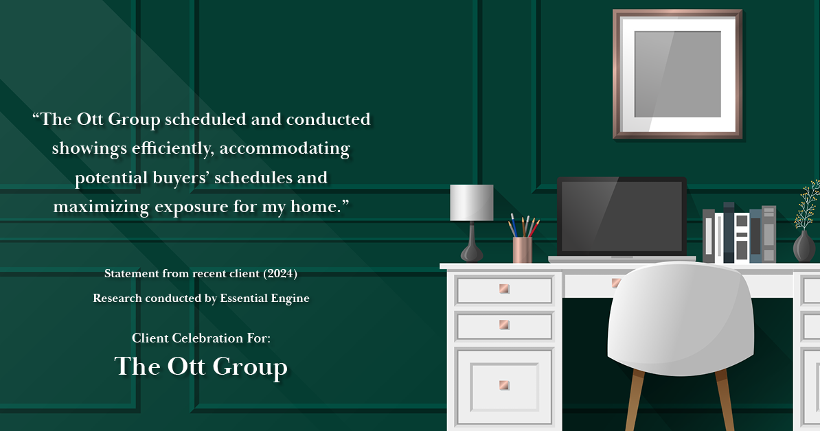 Testimonial for real estate agent The Ott Group with MORE Realty in Tigard, OR: "The Ott Group scheduled and conducted showings efficiently, accommodating potential buyers' schedules and maximizing exposure for my home."