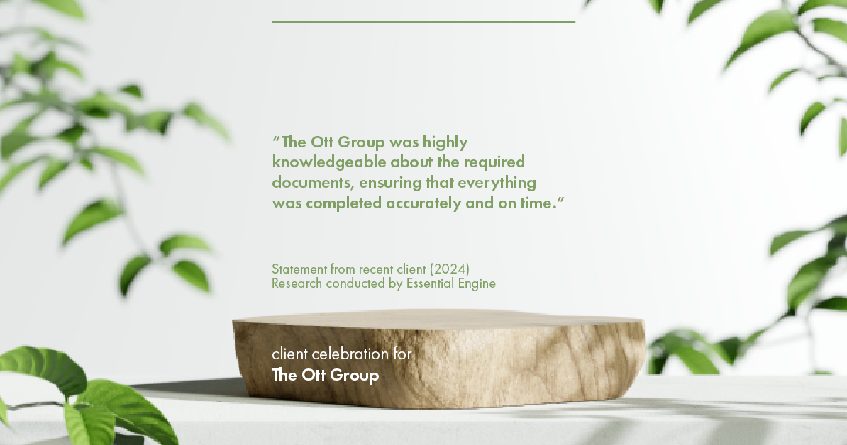 Testimonial for real estate agent The Ott Group with MORE Realty in Tigard, OR: "The Ott Group was highly knowledgeable about the required documents, ensuring that everything was completed accurately and on time."