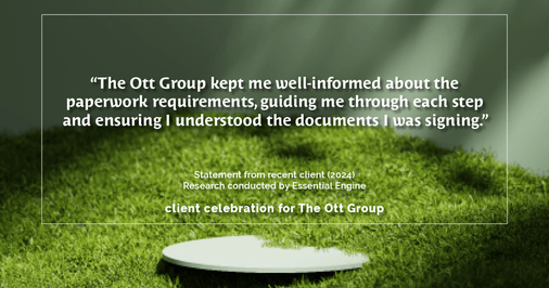 Testimonial for real estate agent The Ott Group with MORE Realty in Tigard, OR: "The Ott Group kept me well-informed about the paperwork requirements, guiding me through each step and ensuring I understood the documents I was signing."