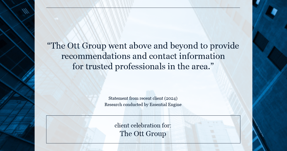 Testimonial for real estate agent The Ott Group with MORE Realty in Tigard, OR: "The Ott Group went above and beyond to provide recommendations and contact information for trusted professionals in the area."