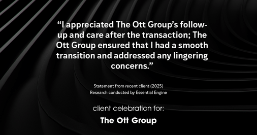 Testimonial for real estate agent The Ott Group with MORE Realty in Tigard, OR: "I appreciated The Ott Group's follow-up and care after the transaction; The Ott Group ensured that I had a smooth transition and addressed any lingering concerns."