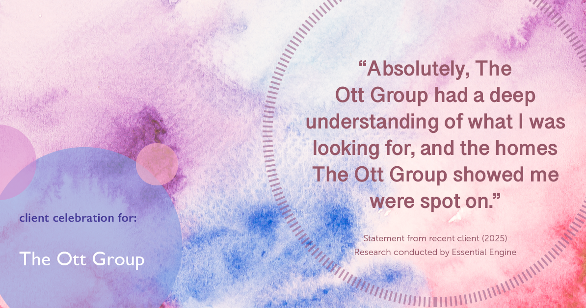 Testimonial for real estate agent The Ott Group with MORE Realty in Tigard, OR: "Absolutely, The Ott Group had a deep understanding of what I was looking for, and the homes The Ott Group showed me were spot on."
