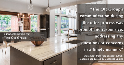 Testimonial for real estate agent The Ott Group with MORE Realty in Tigard, OR: "The Ott Group's communication during the offer process was prompt and responsive, addressing any questions or concerns in a timely manner."