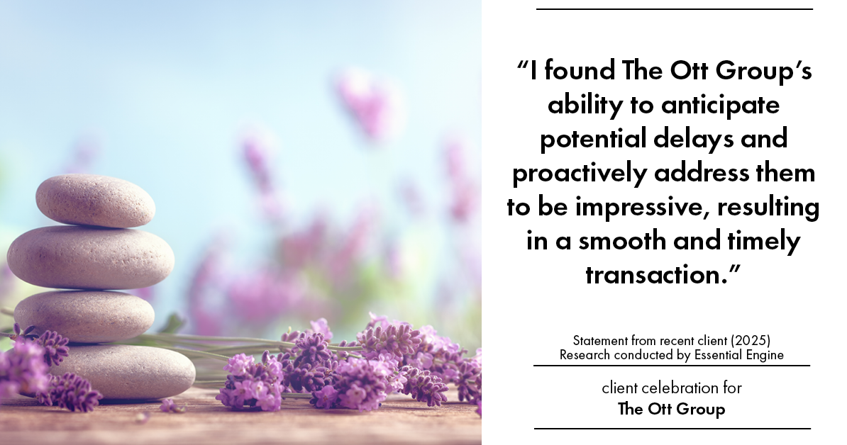 Testimonial for real estate agent The Ott Group with MORE Realty in Tigard, OR: "I found The Ott Group's ability to anticipate potential delays and proactively address them to be impressive, resulting in a smooth and timely transaction."
