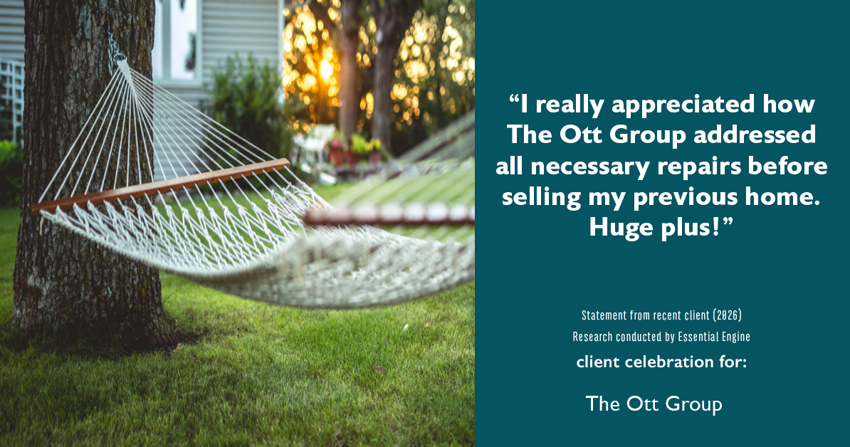 Testimonial for real estate agent The Ott Group with MORE Realty in Beaverton, OR: "I really appreciated how The Ott Group addressed all necessary repairs before selling my previous home. Huge plus!"
