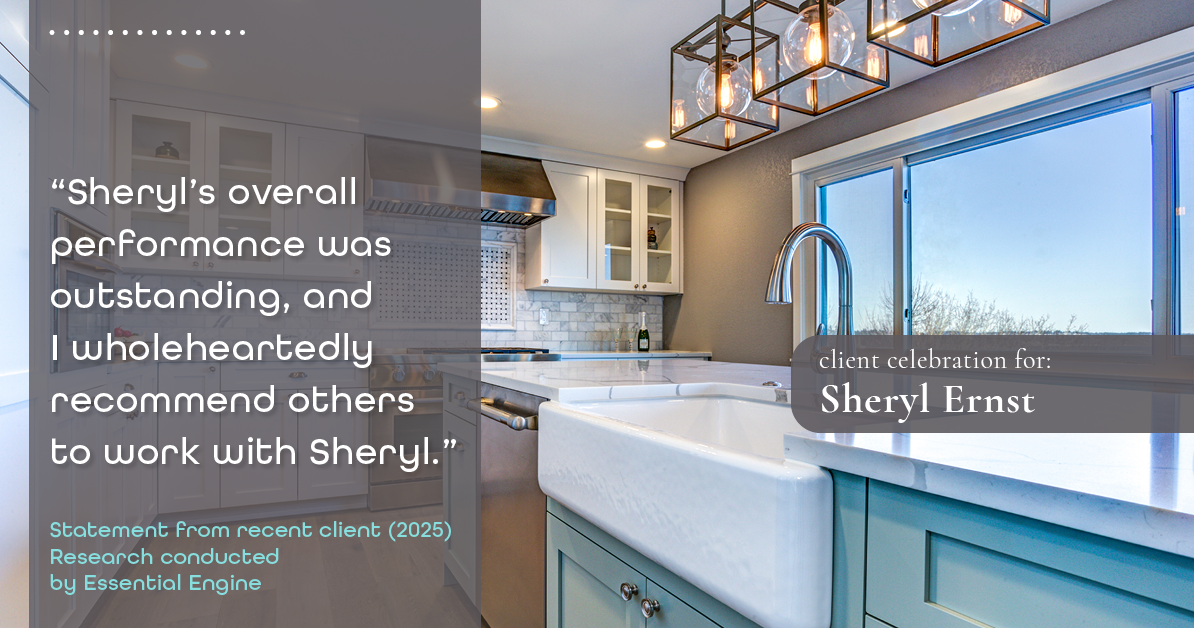 Testimonial for real estate agent Sheryl Ernst with Jump Start Realty, LLC in Milwaukee, WI: "Sheryl's overall performance was outstanding, and I wholeheartedly recommend others to work with Sheryl."