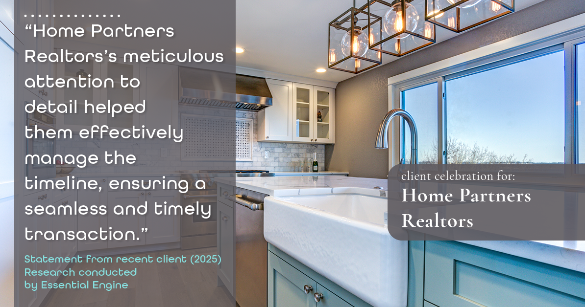 Testimonial for real estate agent Home Partners Realtors with Home Partners Realtors in Dallas, TX: "Home Partners Realtors's meticulous attention to detail helped them effectively manage the timeline, ensuring a seamless and timely transaction."