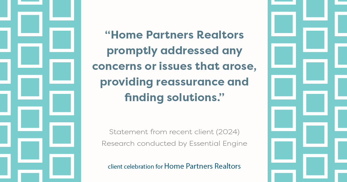 Testimonial for real estate agent Home Partners Realtors with Home Partners Realtors in Dallas, TX: "Home Partners Realtors promptly addressed any concerns or issues that arose, providing reassurance and finding solutions."